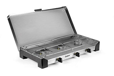 Enders Campingkocher BRISBANE 3 Z, Gaskocher, 3-flammig, aus Edelstahl, Edelstahlbrenner 3x2,3kW, integrierte Zündsicherung, mit Schlauch, Betrieb mit Gasflasche oder Schraubkartusche möglich, #1861 im Sale